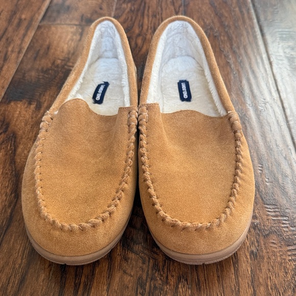 Lands' End Brown Suede Moccasin Slippers, size 13 - Picture 3 of 9